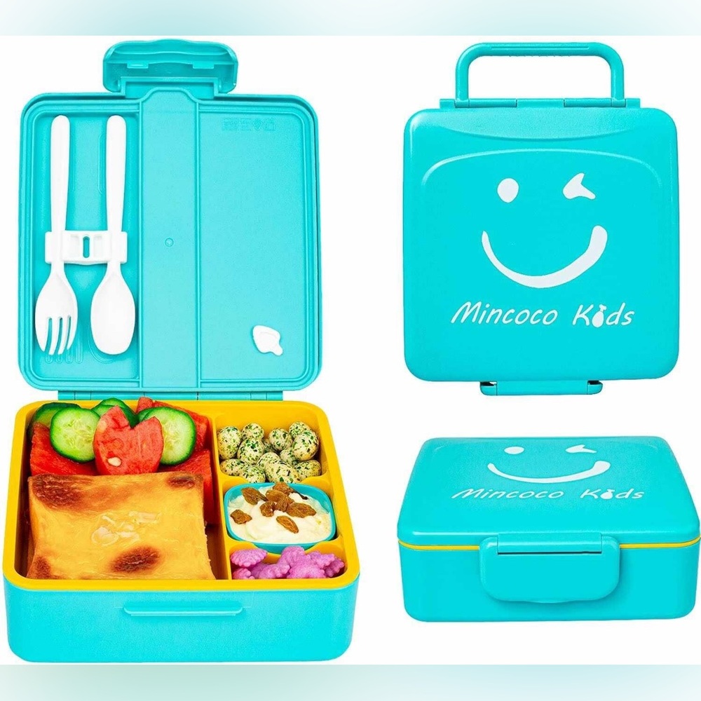 NEW Kids Bento Lunch Box Leak-Proof, Durable, Microwave Dishwasher Freezer Safe